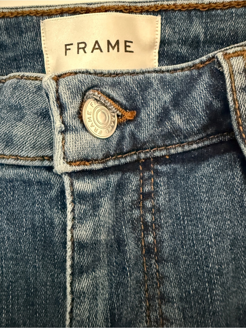 FRAME Denim Le Crop Mini Boot Mermaid  Rinse Stretch Organic Cotton 28 SHORT - Picture 10 of 13